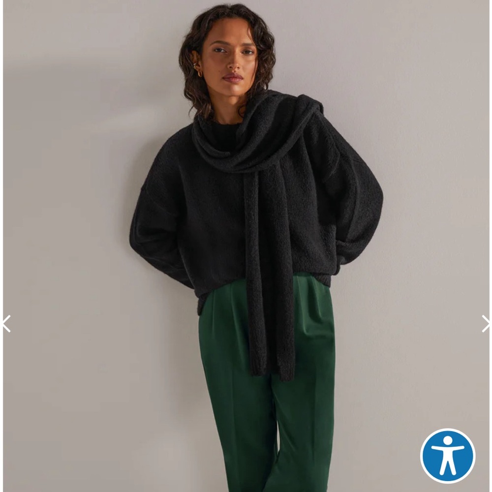 favorite daughter Jamie sweater with scarf - black